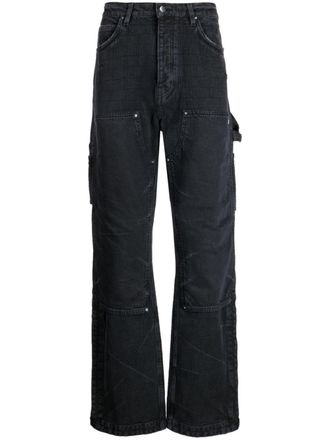 Amiri Jeans dritti a vita media - Nero