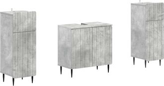 vidaXL Juego De Gabinete De Ba&ntilde;o De 2 Piezas Zwolle Gris Hormig&oacute;n Vidaxl
