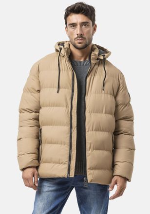 Cipo & Baxx Steppjacke CIPO & BAXX, Herren, Gr. XXL, beige, Web, Obermaterial: 100% Polyester, unifarben, Po-bedeckend, gerader Abschluss, Jacken Steppjacke