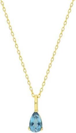 Bony Levy 14K Gold Pear Cut Topaz Pendant Necklace in 14K Yellow Gold at Nordstrom Rack, Size 18