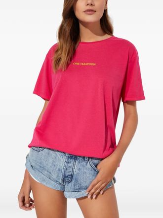 One Teaspoon T-shirt met ronde hals en print - Roze