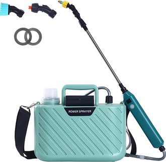 OEM Pulverizador El&eacute;ctrico Para Jard&iacute;n Con Bater&iacute;a, 2 Boquillas, Capacidad De 5 Litros, Mango Usb Y Lanza Telesc&oacute;pica (azul)