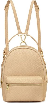 Kazar Beige rugzak met uniek reli&euml;fpatroon - Dames - Rugzakken - Beige - ONE Size - Leer - Tassen