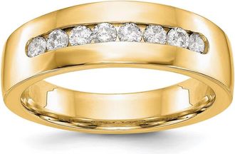 Diamond2Deal 14k Gold Lab Grown Diamond Wedding Band Ring 1/2Ct Clarity- VS Color- D-E