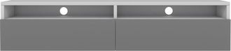 Selsey Selsey - Rednaw - Mueble Tv Con Dos Cajones - Blanco Mate / Gris Brillo - 140 Cm