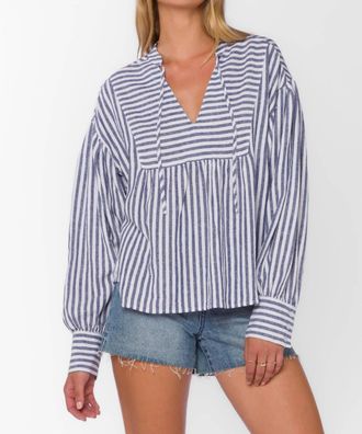 Velvet Heart Vince Blouse In Blue Stripe