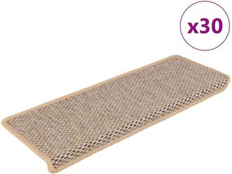 vidaXL Tappeti Adesivi Scale Aspetto Sisal 30pz 65x21x4cm Beige Chiaro - Vidaxl
