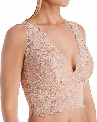 Cosabella Never Say Never Curvy Plungie Longline Bralette In Sette