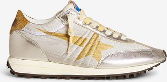 Golden Goose Niedrige Ripstop-Sneakers mit Metallic-Leder Marathon