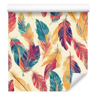 OEM Carta Da Parati In Stile Boho Color Crema E Corallo Per Soggiorno E Camera Da Letto, 50x1000 Cm