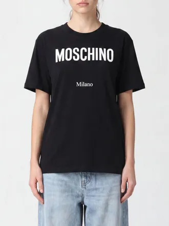 Moschino Contrasting Logo Cotton T-shirt with Dropped Shoulders