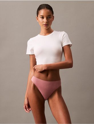 Calvin Klein Womens Bonded Flex Thong - Pink - XS