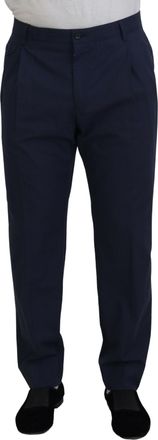 Dolce & Gabbana Dark Blue Cotton Chino Formal Mens Pants
