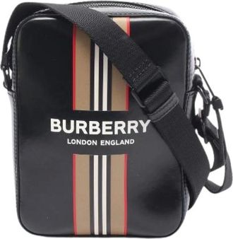 Burberry Pre-owned Cross Body Bags, male, Black, Size: ONE SIZE Pre-owned Thornton Coated Canvas Shoulder Bag