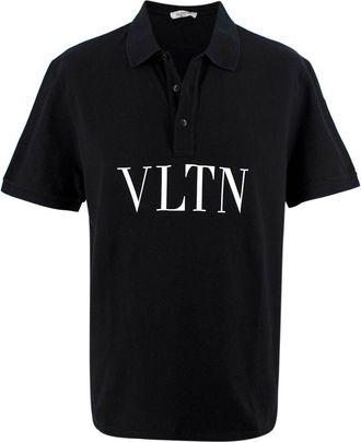 Valentino Garavani Valentino Black Logo Polo T-Shirt Size XL