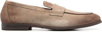 Doucal's ombr&eacute;-effect suede penny loafers - men - Calf Suede/Calf Leather/Fabric/Rubber - 41 - Neutrals