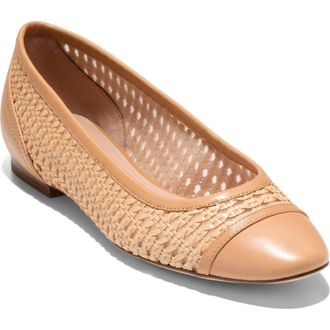 Cole Haan Raquelle Demi Ballet Flat in Natural Raffia/Biscuit at Nordstrom Rack, Size 6