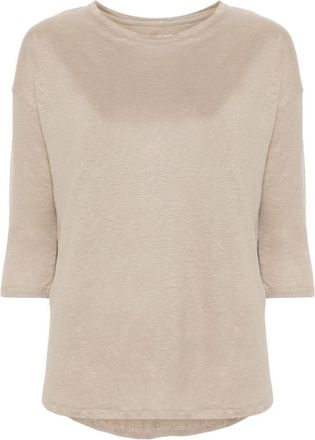 Majestic Filatures linen-blend T-shirt - women - Elastane/Linen/Flax - 2 - Neutrals