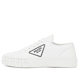 Prada (WMNS) PRADA Downtown Brushed Leather Sneakers White 1E916M_A21_F0964_F_035