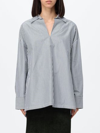 Max Mara S Max Mara Blusa a righe in cotone con scollo a V e vestibilit&agrave; relaxed