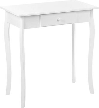 Beliani Tavolo consolle in stile francese con cassetto e gambe in legno Bianco Albia