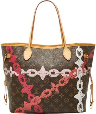 Louis Vuitton Brown Pink Pvc Leather Pouch Shoulder Bag Tote Bag (Pre-Owned)