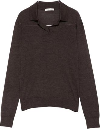 The Row Pauli Top - Dames - Polos - Bruin - S - Wol - Tops