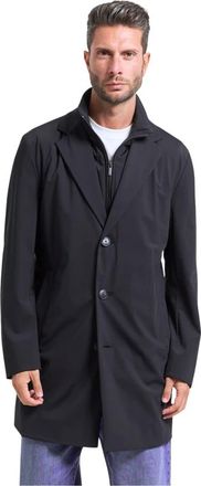 HUGO BOSS 3-in-1 Overcoat - Heren - Mantel - Blauw - XL - Leer - Jassen