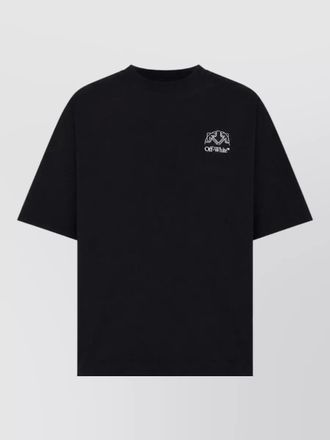 Off-white cotton printed short-sleeve t-shirt
