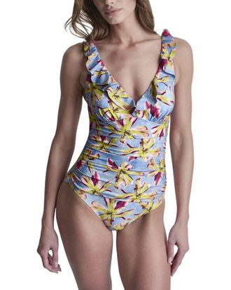 DKNY Ruffle Plunge Swimsuit
