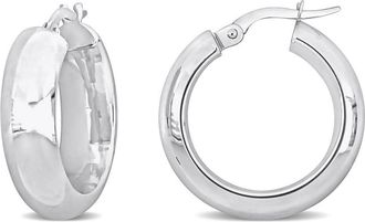 Amour 22mm Huggie Hoop Earrings In 10K White Gold