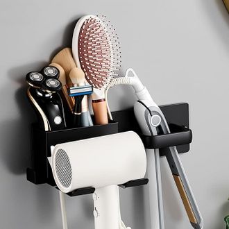 OEM Soporte Para Secador De Pelo Sin Taladro, Soporte Para Secador Y Plancha De Pelo, Soporte De Pared Para Secador De Pelo, Soporte Para Cable Con Orific