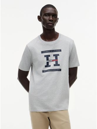 Tommy Hilfiger Mens H-Logo T-Shirt - Grey - XXXL
