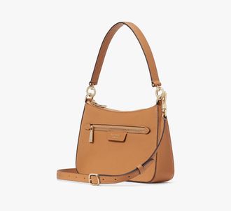 Kate Spade New York Womens Hudson Convertible Crossbody Bag in Brown | Pebble Leather