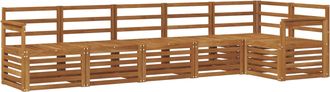 vidaXL Conjunto De Sof&aacute;s De Exterior 6 Uds. Natural Poli&eacute;ster Vidaxl
