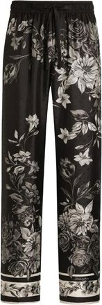 Dolce & Gabbana Pantaloni a fiori - Nero