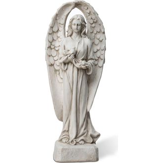 Glitzhome 20.5H MGO Standing Archangel Garden Statue Sculpture in White at Nordstrom, Size Medium