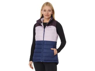 L.L.Bean Down Vest Color-Block Womens Coat Eggplant/Lavender Ice : MD, Nylon