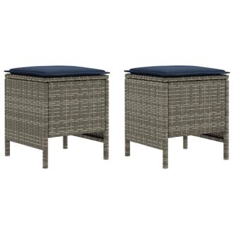 vidaXL Reposapi&eacute;s De Jard&iacute;n 2 Pieza Gris Y Azul Marino 38 X 38 X 45 Cm Vidaxl