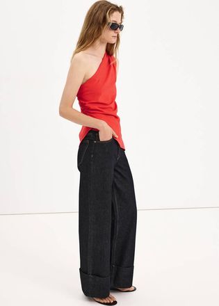 Mango Top asimmetrico dettaglio drappeggiato rosso - Donna - XS - MANGO