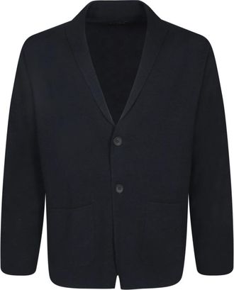 Dell'Oglio Gebreid V-hals vest - Heren - Vesten - Blauw - 3XL - Wol - Truien & Vesten