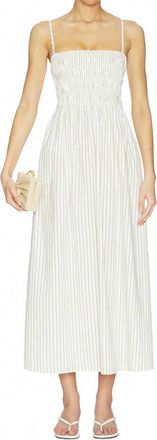 Pistola Denim Bianca Midi Dress In Sage Egret Stripe