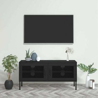 vidaXL Mobile TV Nero 105x35x50 cm in Acciaio vidaXL