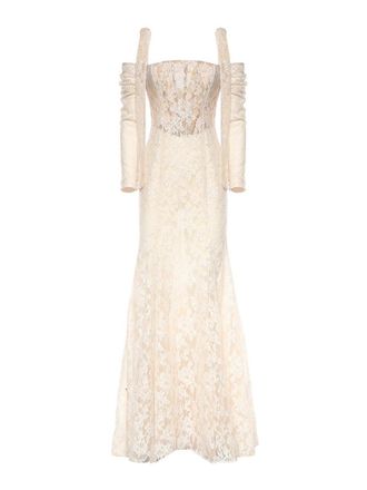 Galia Lahav Camellia Lace Maxi Dress