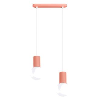 Sollux Lighting L&aacute;mpara colgantes melocot&oacute;n aluminio/vidrio alt. 120 cm