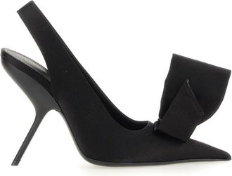 Ferragamo Sling Pump Pianta 1C - Dames - Pumps - Zwart - 37 EU - Leer - Schoenen
