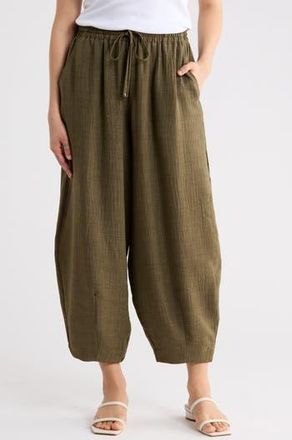 Max Studio Drawstring Lantern Pants in Heather Sage at Nordstrom Rack, Size X-Small
