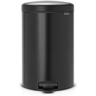 Brabantia Cestino per rifiuti con pedale, acciaio inox, nero opaco, 20 l