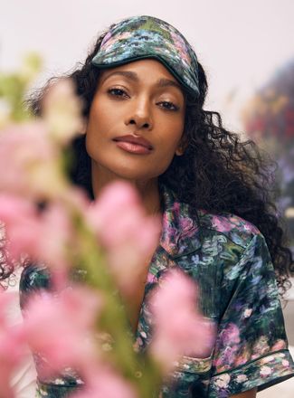 Miiyu Womens Impressionist satin sleep mask A Tribute to Claude Monet Collection