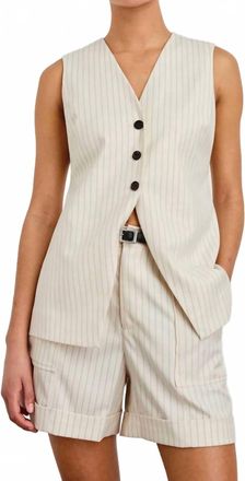 Rails Mylah V-Neck Vest In Birch Pinstripe
